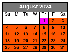 2 Hr Boat Tour August Schedule