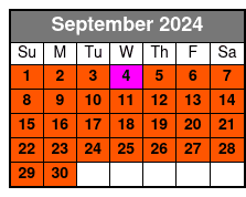 4 Hr Boat Tour September Schedule