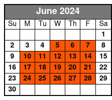 1 Hour Rental June Schedule