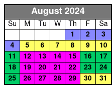 Busch Gardens Single Day Ticket  August Schedule