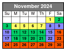 Busch Gardens & SeaWorld 2 Park 2 Day Combo Ticket November Schedule