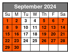Medieval Room September Schedule