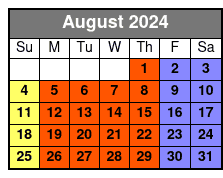 Departure Time August Schedule