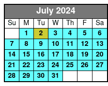 Clear Kayak Tour July Schedule