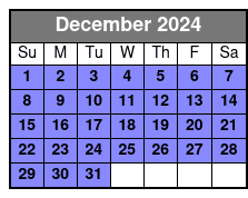 Clear Kayak Tour December Schedule