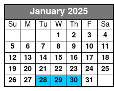 Clear Kayak Tour January Schedule