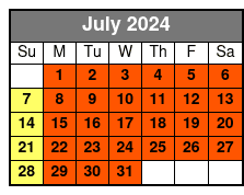 Tandem Kayak (for 2 People) July Schedule