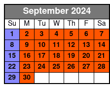 Tandem Kayak (for 2 People) September Schedule