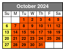 Tandem Kayak (for 2 People) October Schedule
