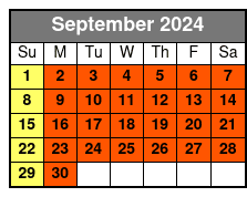 Single Kayak September Schedule