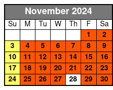 Single Kayak November Schedule