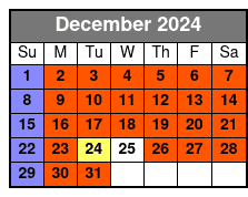 Single Kayak December Schedule