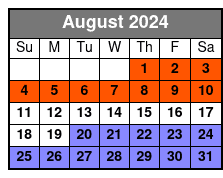 Sunset Sailing August Schedule