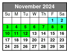 Sunset Sailing November Schedule
