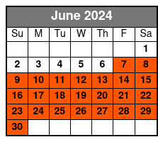 Private Charter June Schedule