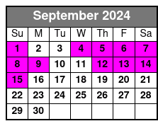 Day Sail September Schedule