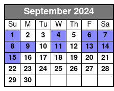 Sunset Jazz Sail September Schedule