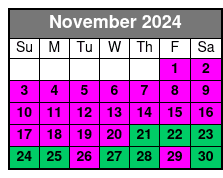 Cruise Timed Ticket November Schedule