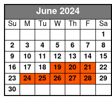 2pm Tour June Schedule
