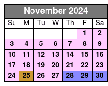 General Admission November Schedule