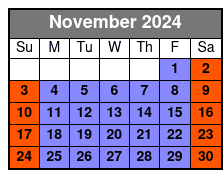 Sunset Cruise November Schedule
