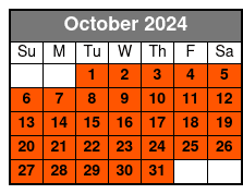 Jet Boat Ride October Schedule