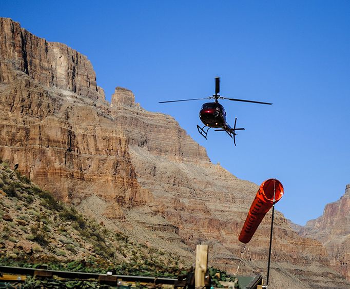 Landing Helicopter in the Grand Canyon
