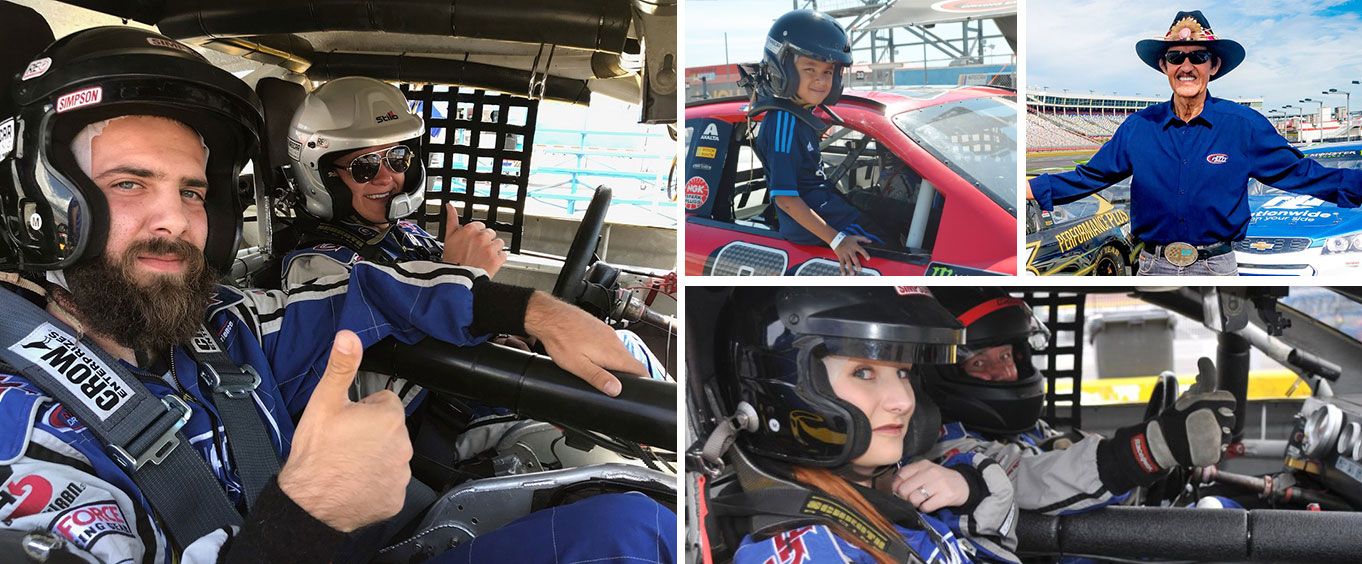 Richard Petty Race Car Ride Along Program at Daytona International Speedway Collage
