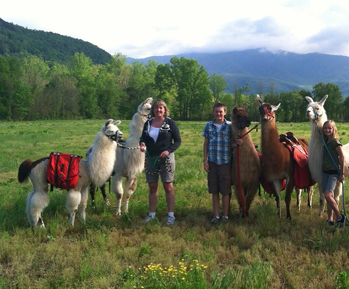 Family Enjoyin Smoky Mountain Padgett Mill Llama Trek