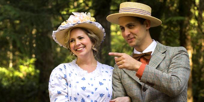 Couple dressed in period attire