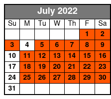 Pierce Arrow Show July Schedule