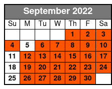 Pierce Arrow Show September Schedule