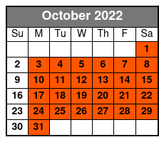 Pierce Arrow Show October Schedule