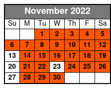 Pierce Arrow Show November Schedule