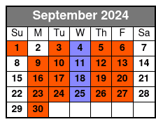 Pierce Arrow Shows September Schedule