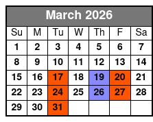 Pierce Arrow Shows March Schedule