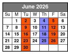 Pierce Arrow Shows June Schedule