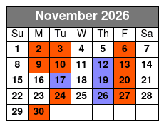 Pierce Arrow Shows November Schedule
