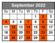 Decades Pierce Arrow September Schedule