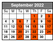 Pierce Arrow Country September Schedule