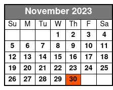 Jurassic Land Branson November Schedule