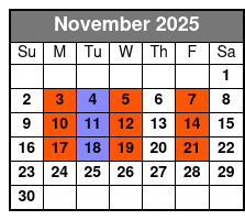 Million Dollar Quartet Dinner Show November Schedule