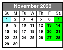 Duck Tours November Schedule