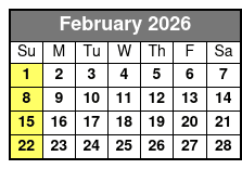 The Branson Coaster One Ride Per Person Ticket February Schedule