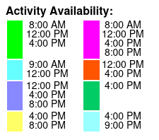 Showboat Branson Belle Lunch & Dinner Cruises Color Key