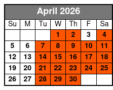 Smoke On The Mountain April Schedule