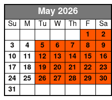 Smoke On The Mountain May Schedule