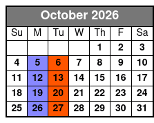 Queens of Soul  October Schedule