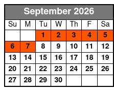 White Water Branson MO September Schedule