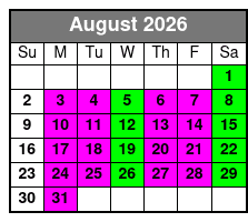 Where Jesus Walked August Schedule